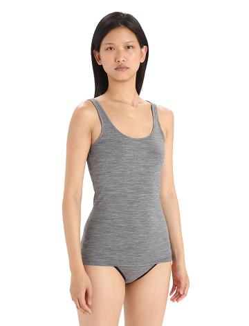 Gritstone Heather Women's Icebreaker Merino Siren Tank Top Underwear | USA 1715JPQJ